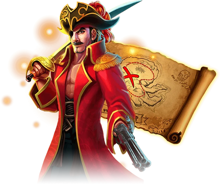 A pirate with treasure map