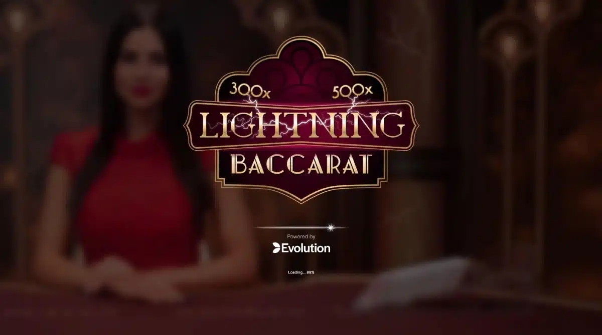 Evolution Gaming's "Lightning Baccarat" Loading screen.