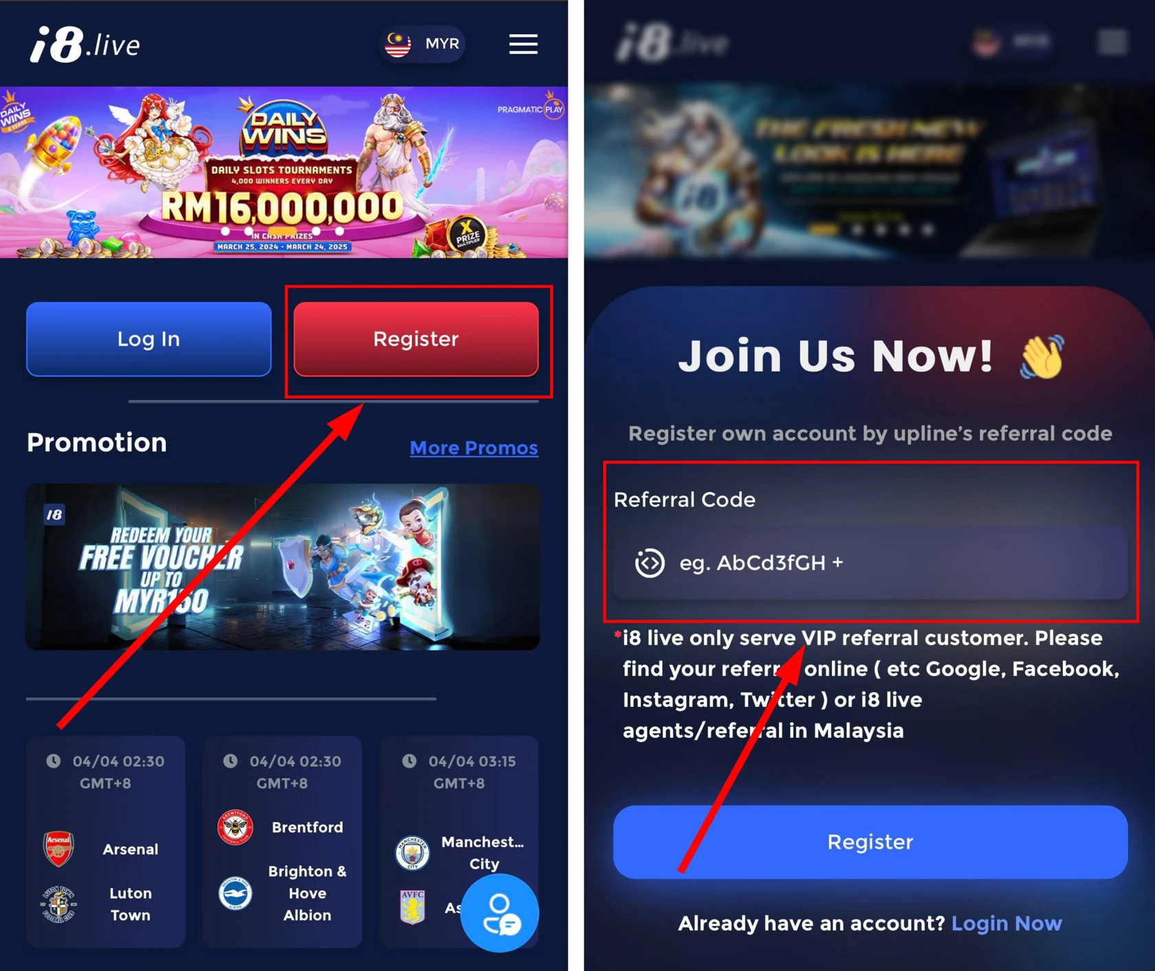 i8Live register process tutorial