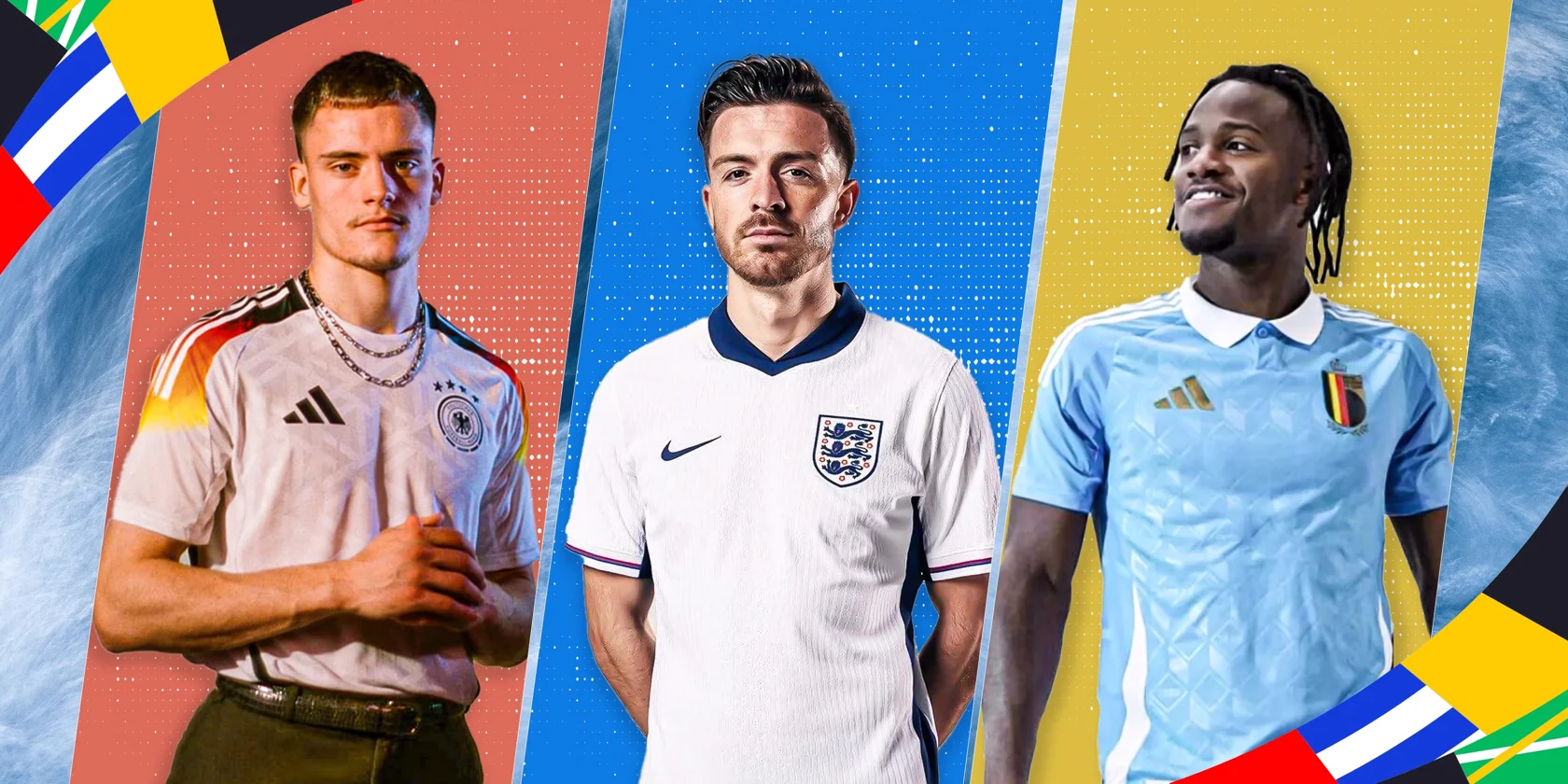 EURO 2024 Germany Jersey, England Jersey and Belgium Jersey