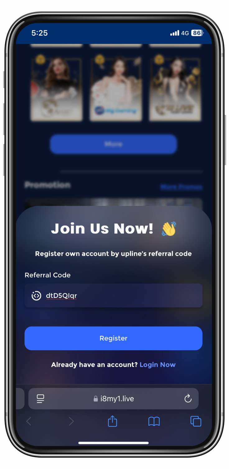 i8 Live Register Mobile
